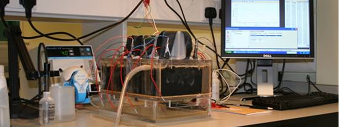Fuel cell on lab bench