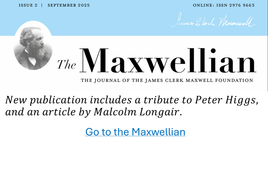 𝑁𝑒𝑤 𝑝𝑢𝑏𝑙𝑖𝑐𝑎𝑡𝑖𝑜𝑛 𝑖𝑛𝑐𝑙𝑢𝑑𝑒𝑠 𝑎 𝑡𝑟𝑖𝑏𝑢𝑡𝑒 𝑡𝑜 𝑃𝑒𝑡𝑒𝑟 𝐻𝑖𝑔𝑔𝑠, 𝑎𝑛𝑑 𝑎𝑛 𝑎𝑟𝑡𝑖𝑐𝑙𝑒 𝑏𝑦 𝑀𝑎𝑙𝑐𝑜𝑙𝑚 𝐿𝑜𝑛𝑔𝑎𝑖𝑟. Link to the story on the Maxwellian web page..