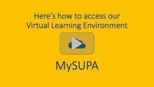 Poster image for the video on How to Access our Virtual Learning Environment, image shows a screenshot from the video with that title.
